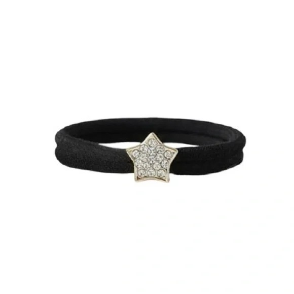 Zenana Outfitters Black Hair Tie with Gold Star Accent - Picture 3 of 4